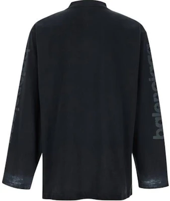 Balenciaga 寬鬆黑色拼色標誌連帽衫/衛衣 790365TQVU41083 Lookbook Balenciaga 寬鬆黑色拼色標誌連帽衫/衛衣 790365TQVU41083