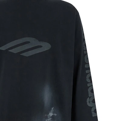 Balenciaga 寬鬆黑色拼色標誌連帽衫/衛衣 790365TQVU41083 Purchase Balenciaga 寬鬆黑色拼色標誌連帽衫/衛衣 790365TQVU41083