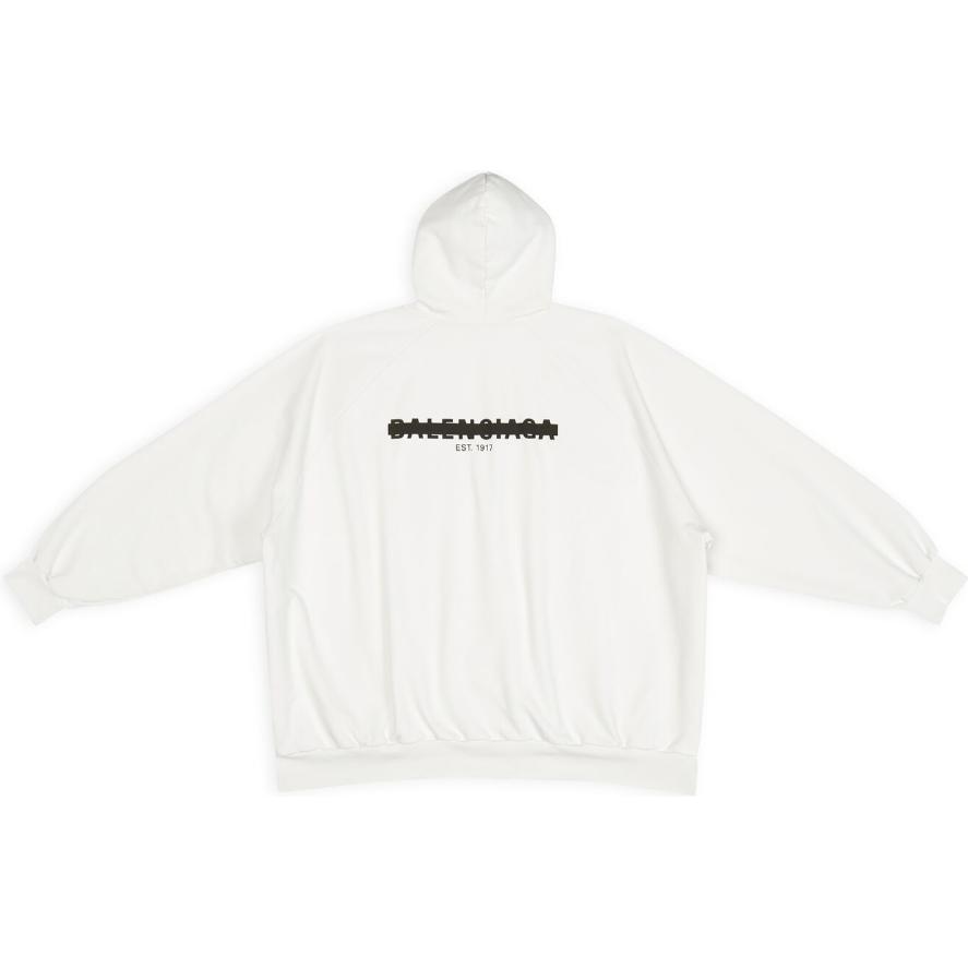 Balenciaga  Oversized Cream Hoodie with Strike-through Logo Design. 697879TMVH29800 圖 3