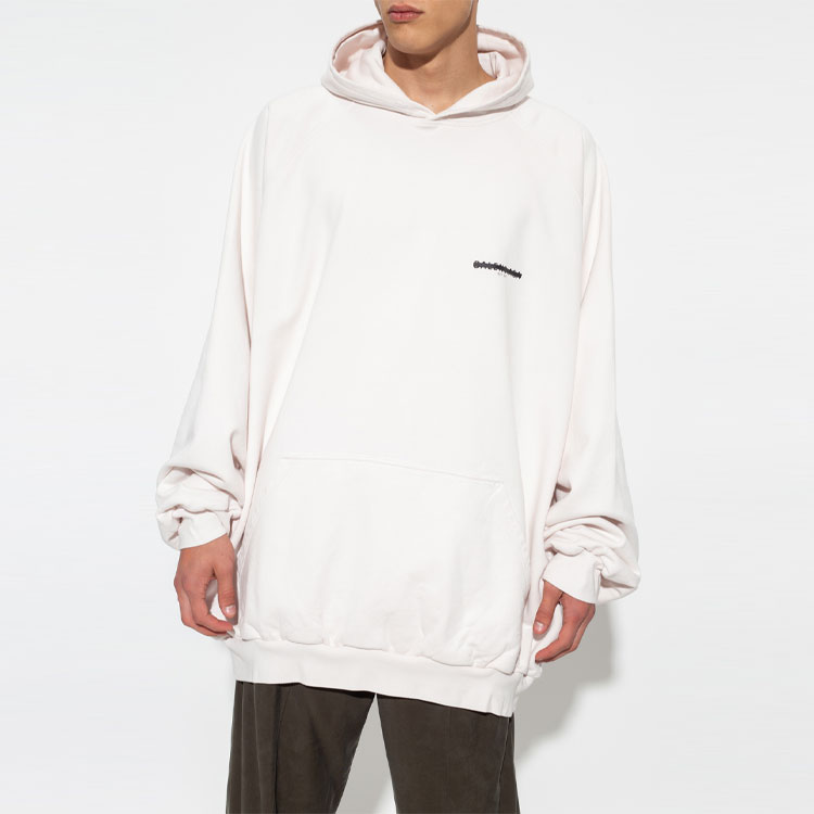 Balenciaga  Oversized Cream Hoodie with Strike-through Logo Design. 697879TMVH29800 圖 5
