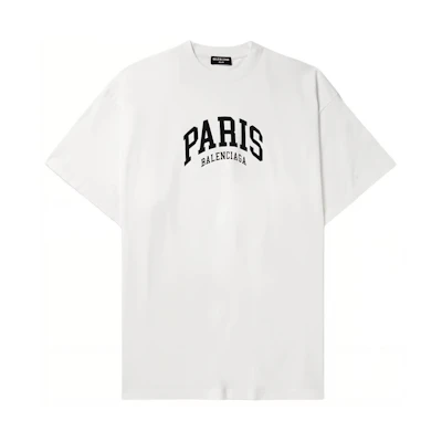 Balenciaga Oversized Crewneck Logo Print T-Shirt White. 676589TLVL79040