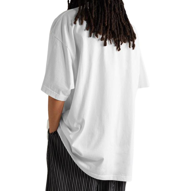 Shop Balenciaga  Oversized Crewneck Logo Print T-Shirt White. 676589TLVL79040