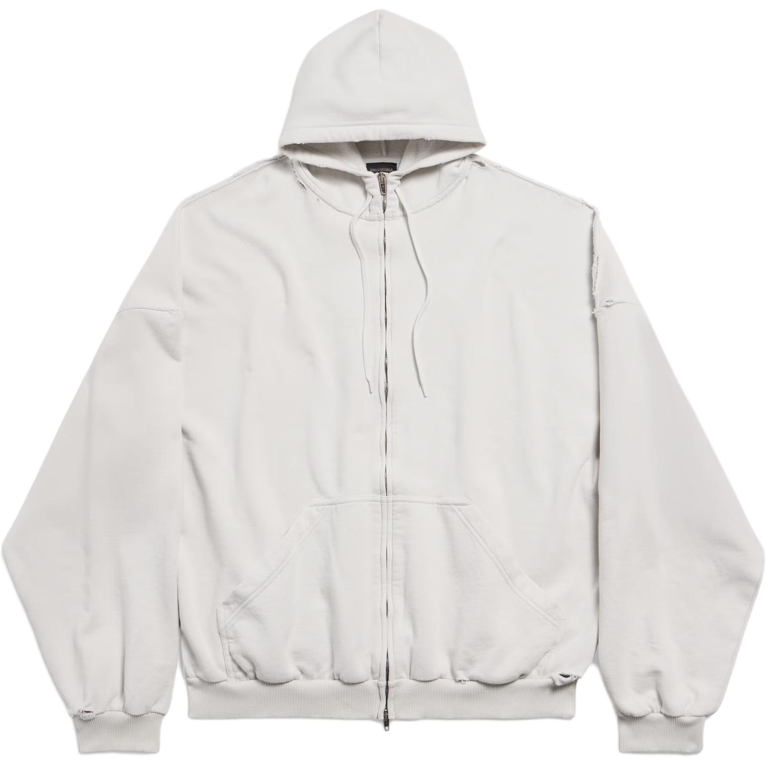 Balenciaga  Oversized Hoodie Jacket with Logo in Dirty White. 826162TSVF83341 圖 2