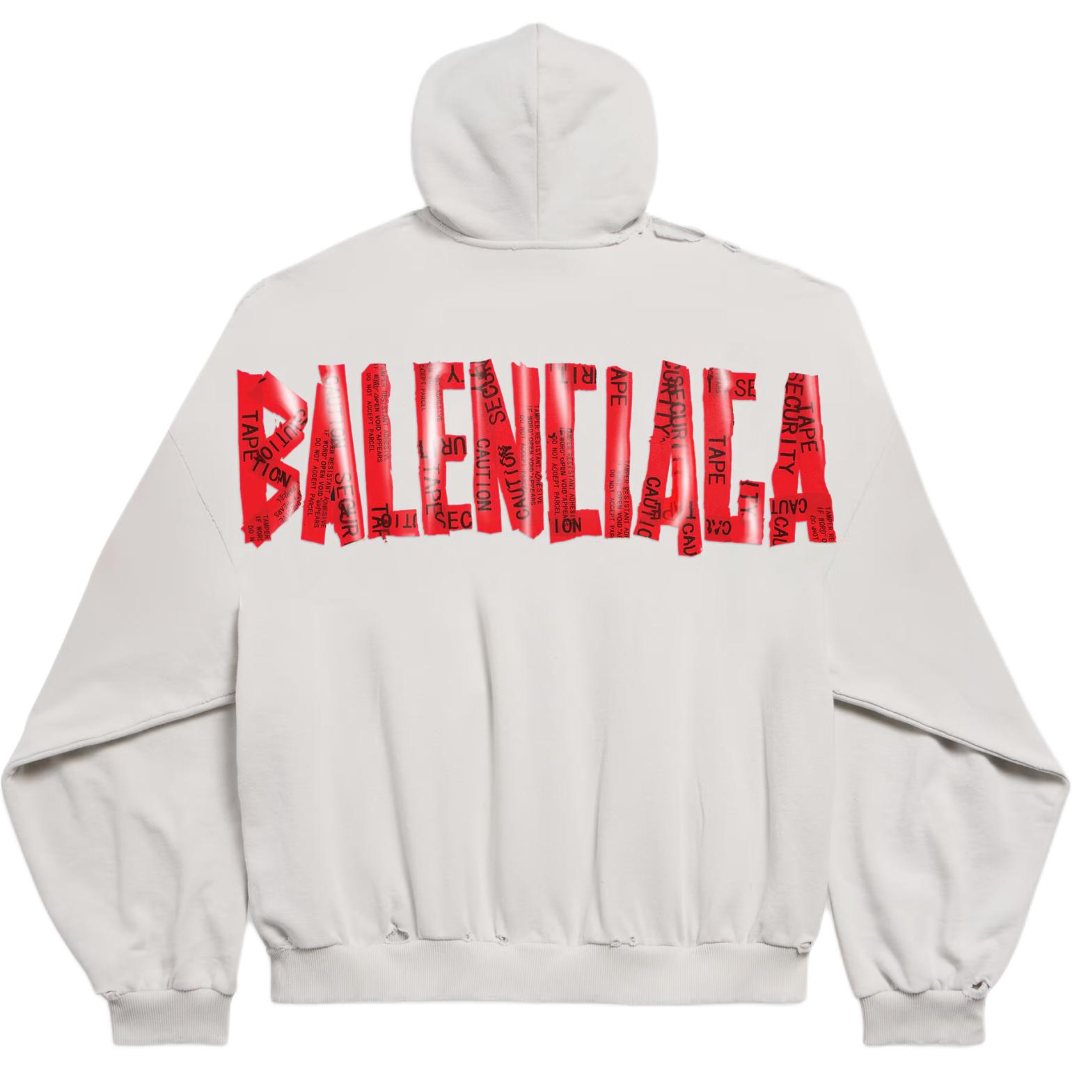 Balenciaga  Oversized Hoodie Jacket with Logo in Dirty White. 826162TSVF83341 圖 3