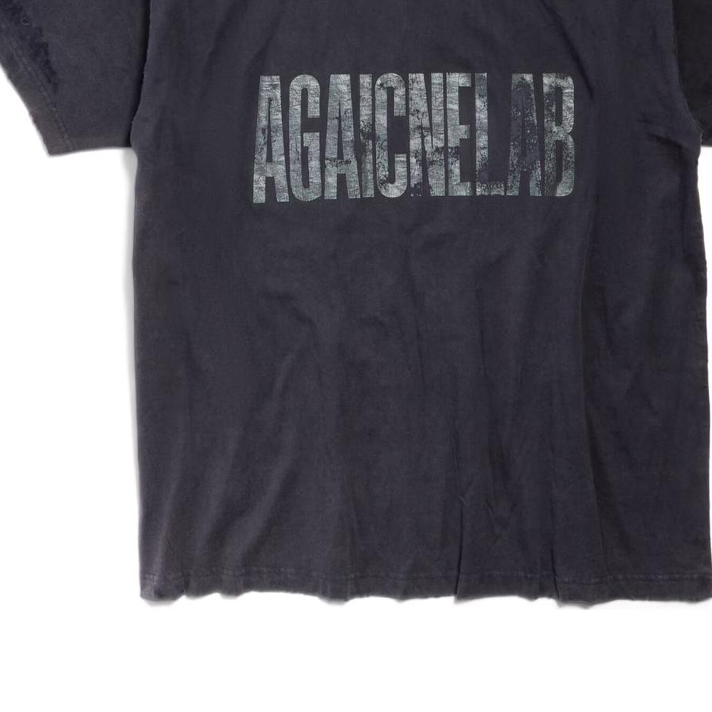 Details for Balenciaga T-Shirt Logo Besar Crewneck Kelabu Gelap. 787349TRVA11576