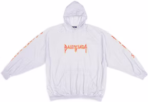 Balenciaga Oversized Logo Print Gray Hoodie 697879TMV890901 Balenciaga Oversized Logo Print Gray Hoodie 697879TMV890901