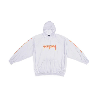 Balenciaga Oversized Logo Print Gray Hoodie 697879TMV890901