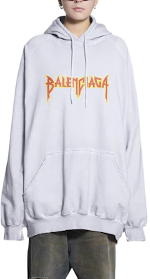 巴黎世家灰色宽松版印花连帽衫 697879TMV890901 Purchase 巴黎世家灰色宽松版印花连帽衫 697879TMV890901