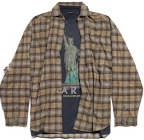 Balenciaga Oversized Plaid Distressed Long-Sleeve Shirt Deep Green. 794656TQM202880 Balenciaga Oversized Plaid Distressed Long-Sleeve Shirt Deep Green. 794656TQM202880