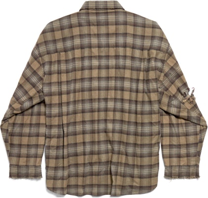 Balenciaga Oversized Plaid Distressed Long-Sleeve Shirt Deep Green. 794656TQM202880 Lookbook Balenciaga Oversized Plaid Distressed Long-Sleeve Shirt Deep Green. 794656TQM202880