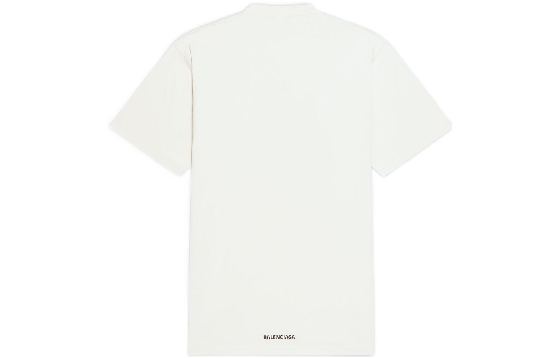 Lookbook Balenciaga  Oversized Plain White Crewneck Long T-Shirt. 681045TLVH99054