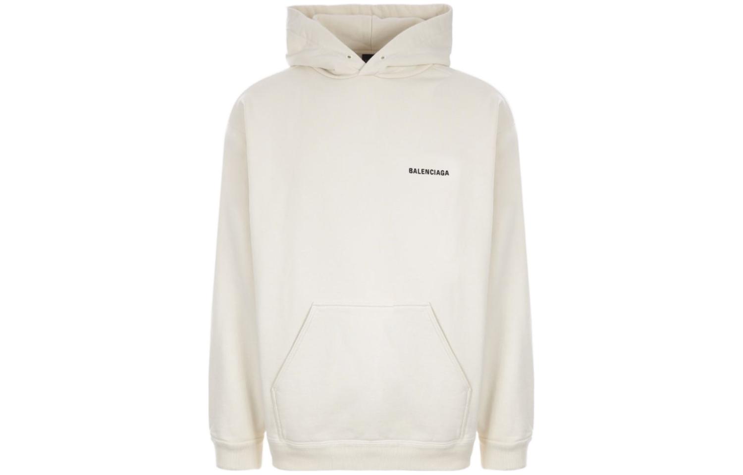 Buy Balenciaga  Oversized Pullover Hoodie White with Zippered Pockets 600583TMVF5-9069