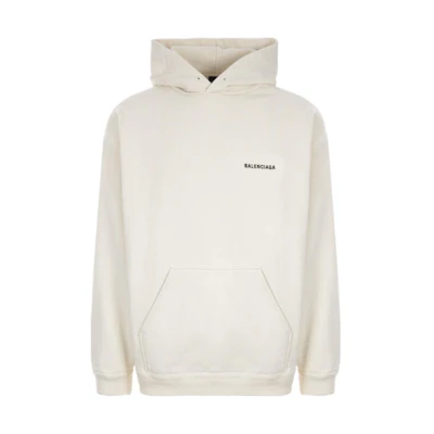 Balenciaga Oversized Pullover Hoodie White with Zippered Pockets 600583TMVF5-9069