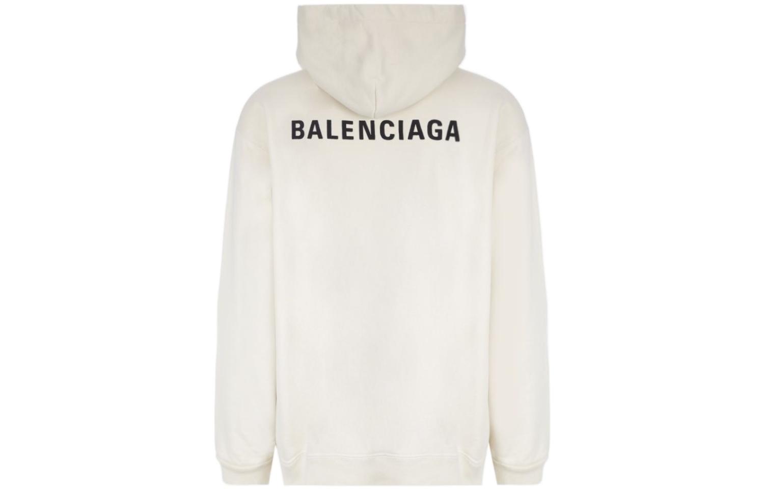 Lookbook Balenciaga  Oversized Pullover Hoodie White with Zippered Pockets 600583TMVF5-9069