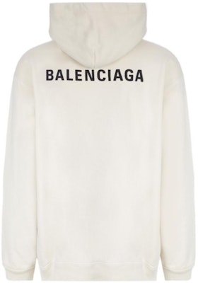 Balenciaga Oversized Pullover Hoodie White with Zippered Pockets 600583TMVF5-9069 Lookbook Balenciaga Oversized Pullover Hoodie White with Zippered Pockets 600583TMVF5-9069