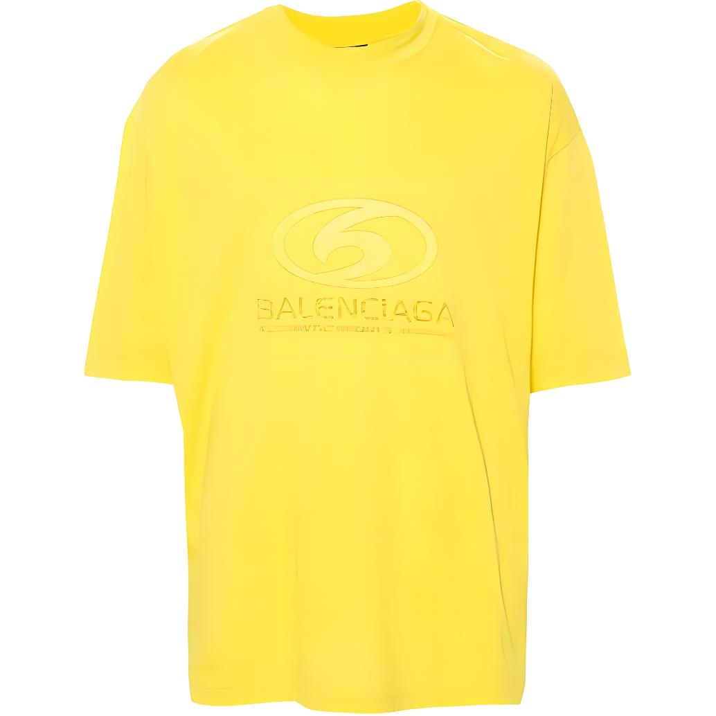 Balenciaga  Oversized Yellow Graphic Print Crewneck T-Shirt 764235TPVM37201
