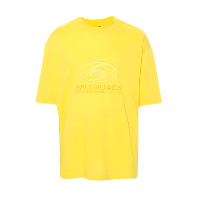 Balenciaga Oversized Yellow Graphic Print Crewneck T-Shirt 764235TPVM37201
