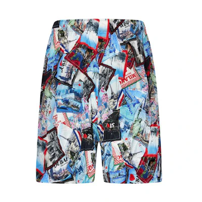 Balenciaga Postcard Print Casual Shorts Multicolor. 672410TML058470
