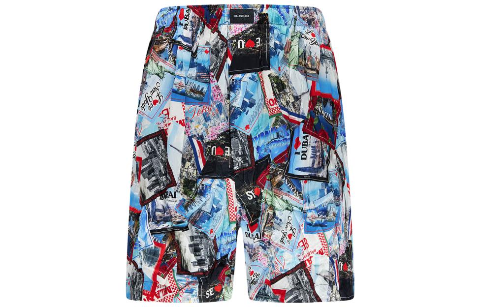 Balenciaga  Postcard Print Casual Shorts Multicolor. 672410TML058470 圖 3