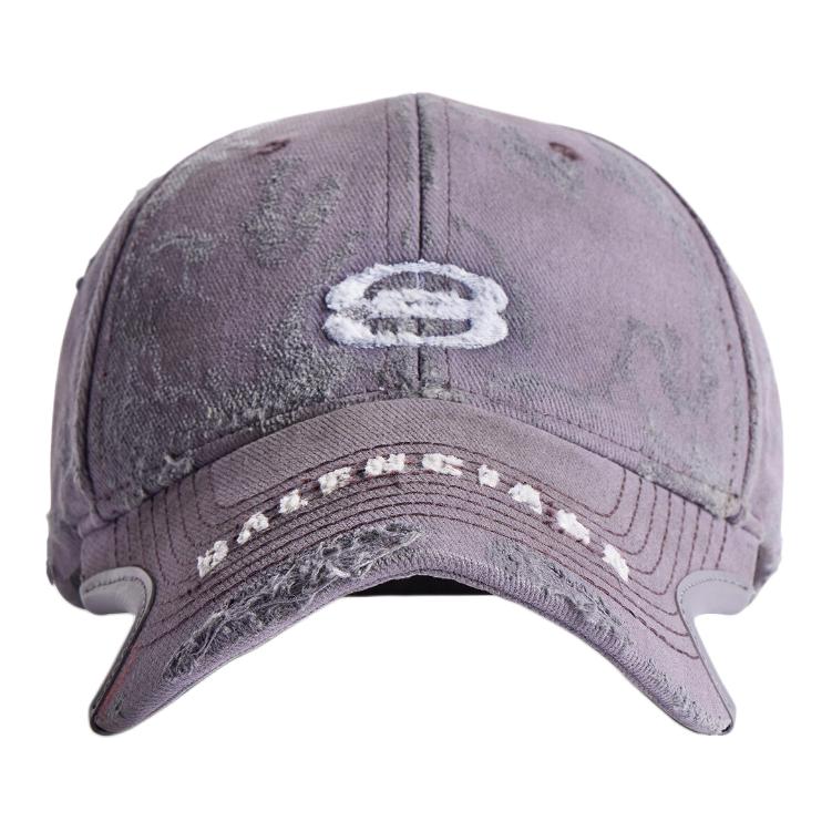 Balenciaga  Purple Cotton Logo Embroidered Cap. 766864410B25071