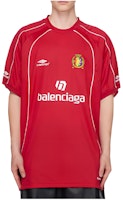 Balenciaga Red Logo Print Crewneck T-Shirt Regular Fit. 767884TPVG26540 Balenciaga Red Logo Print Crewneck T-Shirt Regular Fit. 767884TPVG26540