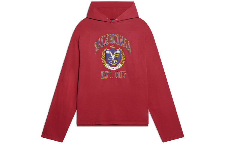 Balenciaga  Red Logo Print Hoodie Loose Fit Long Sleeve Sweatshirt. 674685TLV896163 圖 2
