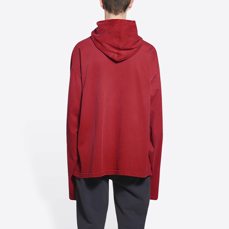 Balenciaga  Red Logo Print Hoodie Loose Fit Long Sleeve Sweatshirt. 674685TLV896163 圖 5