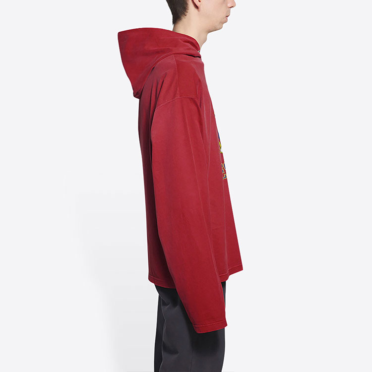 Balenciaga  Red Logo Print Hoodie Loose Fit Long Sleeve Sweatshirt. 674685TLV896163 圖 6