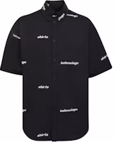 Balenciaga Regular Fit Logo Print Short Sleeve Shirt - Black. 681702TOL651070 Balenciaga Regular Fit Logo Print Short Sleeve Shirt - Black. 681702TOL651070