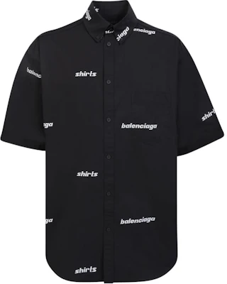 Balenciaga Kemeja Hitam Lengan Pendek Logo Print Regular Fit. 681702TOL651070 Buy Balenciaga Kemeja Hitam Lengan Pendek Logo Print Regular Fit. 681702TOL651070