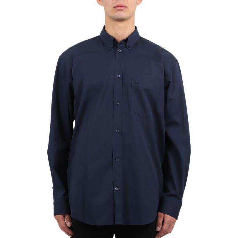 Shop 발렌시아가 릴랙스핏 프린트 긴팔 셔츠 블루 621924TIM394100