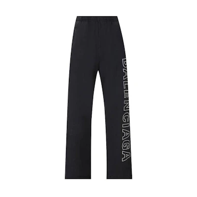 Balenciaga Relaxed Fit Straight-Leg Elastic Casual Pants Black. 755118TOVV29034