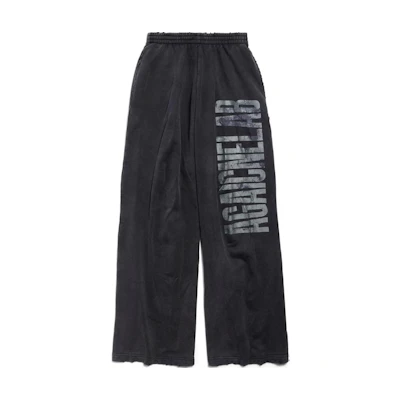 Balenciaga Relaxed Logo Print Knit Sweatpants Black. 803266TRVA21576