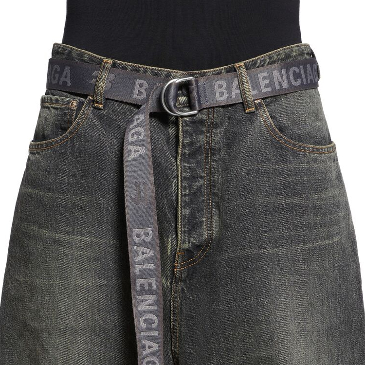 Lookbook 巴黎世家簡約灰色3.5CM寬聚酯腰帶 703137210AA4761