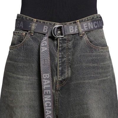 巴黎世家簡約灰色3.5CM寬聚酯腰帶 703137210AA4761 Lookbook 巴黎世家簡約灰色3.5CM寬聚酯腰帶 703137210AA4761