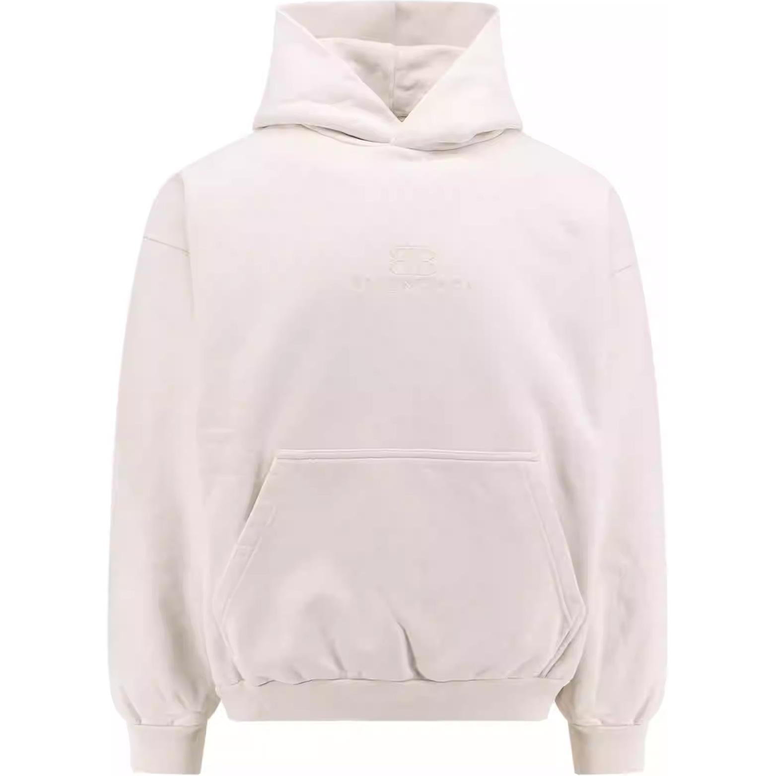 Balenciaga  Solid Color Hoodie Long Sleeve Sweatshirt White 767877TQVS99121 圖 2