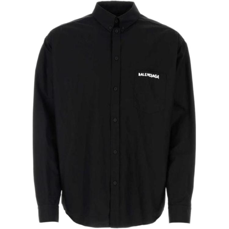 Balenciaga  Solid Color Long Sleeve Button-Up Shirt. 751917TNM601000