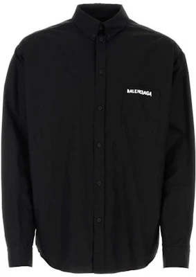 Balenciaga Kemeja Lengan Panjang Warna Solid dengan Kancing Depan. 751917TNM601000 Order Balenciaga Kemeja Lengan Panjang Warna Solid dengan Kancing Depan. 751917TNM601000