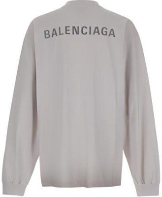 Balenciaga Solid Color Long Sleeve Crew Neck T-Shirt Grey 744449TQVN19016 Lookbook Balenciaga Solid Color Long Sleeve Crew Neck T-Shirt Grey 744449TQVN19016