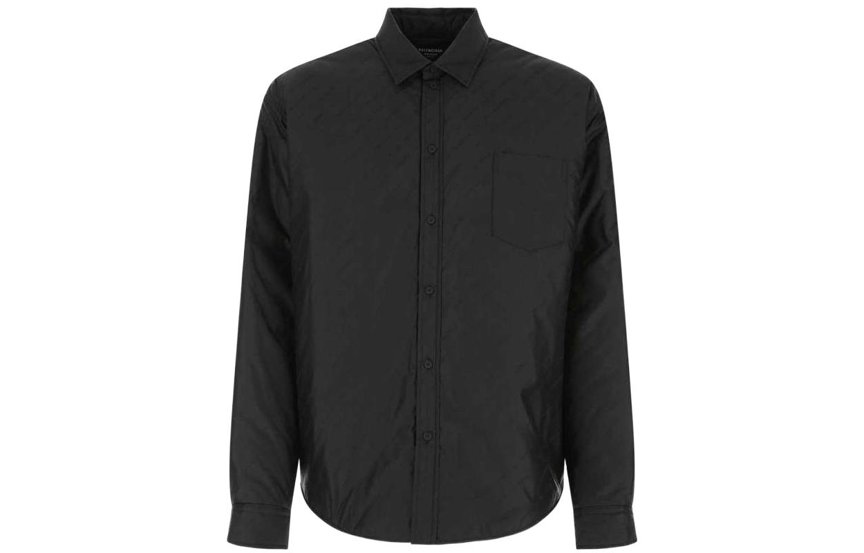 Balenciaga  Solid Color Long Sleeve Shirt Black 681457TKO401000