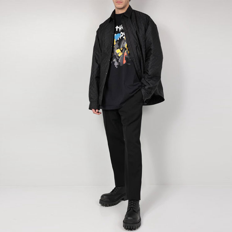 Balenciaga  Solid Color Long Sleeve Shirt Black 681457TKO401000 圖 4