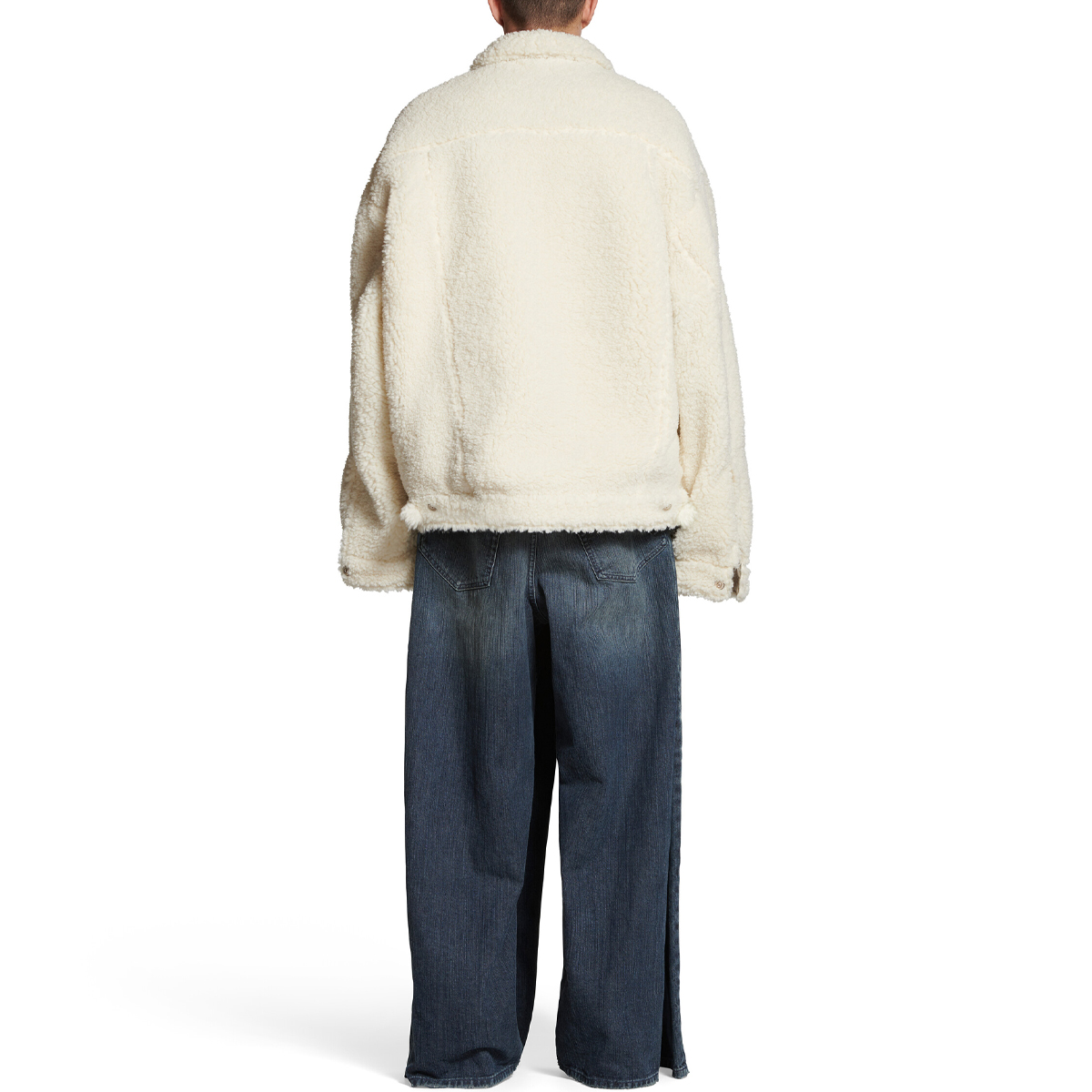 Balenciaga  Solid Color Square Neck Button Long Sleeve Jacket - Off White 774376TMQ269002 圖 5