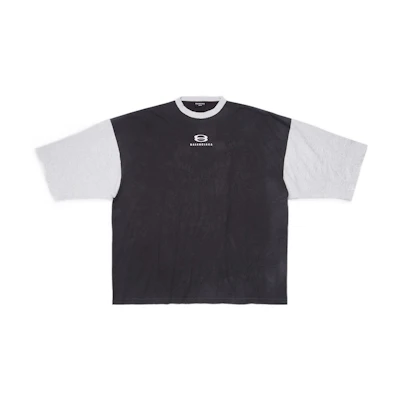 Balenciaga Solid Color Wrinkled Cotton T-Shirt Grey. 699190TMVC81208