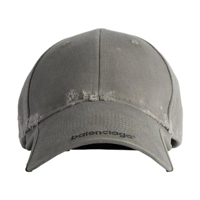 Balenciaga Solid Logo Cotton Baseball Cap in Dark Grey. 794890410B2