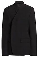 Balenciaga Solid Pocket Casual Long Sleeve Blazer Black 625501TIT171000Black Balenciaga Solid Pocket Casual Long Sleeve Blazer Black 625501TIT171000Black