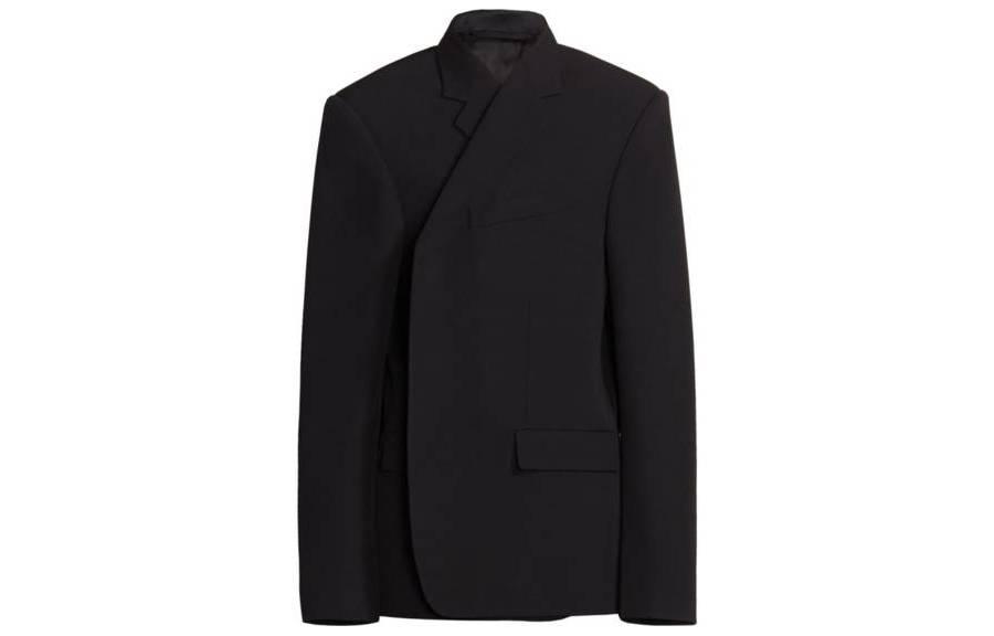 Order Balenciaga Blazer Hitam Lengan Panjang Kasual dengan Poket Pejal 625501TIT171000Black