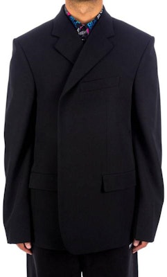 Balenciaga Blazer Hitam Lengan Panjang Kasual dengan Poket Pejal 625501TIT171000Black Lookbook Balenciaga Blazer Hitam Lengan Panjang Kasual dengan Poket Pejal 625501TIT171000Black