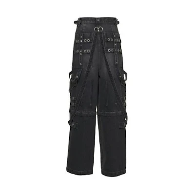 Balenciaga SS22 Mid-Waist Black Zip Fly Denim Jeans. 681693TBP471055