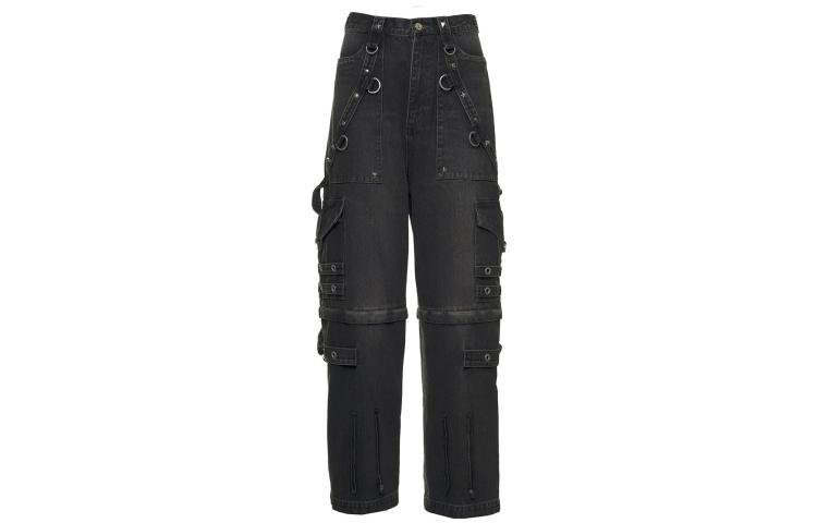 Lookbook Balenciaga  SS22 Mid-Waist Black Zip Fly Denim Jeans. 681693TBP471055
