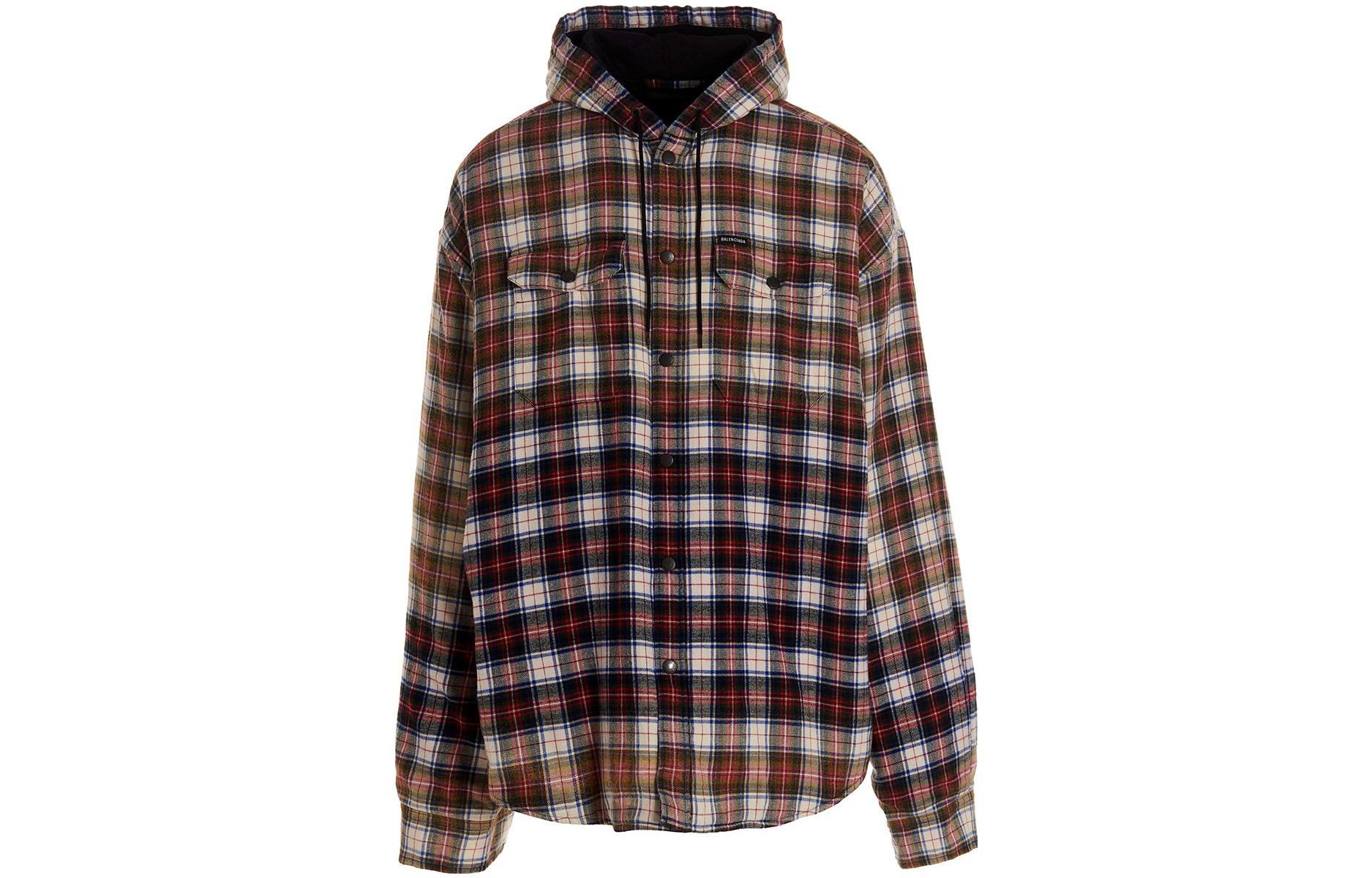 Balenciaga  SS23 Check Detail Button-Up Long Sleeve Shirt Floral Print 699223TMM059783